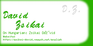 david zsikai business card